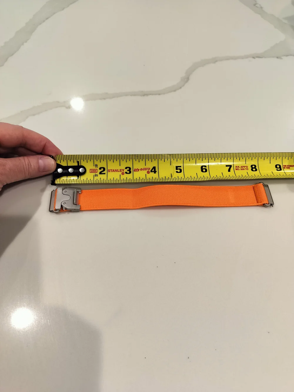 Orange Nylon Watch Band with Silver Buckle